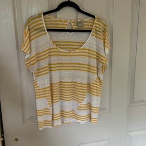 Lucky Brand white and yellow stripes, size L